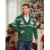 COOFANDY Men’s Shawl Collar Cardigan Sweater Slim Fit Cable Knit Button up Sweater with Pockets(Christmas Green/White)