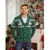 COOFANDY Men’s Shawl Collar Cardigan Sweater Slim Fit Cable Knit Button up Sweater with Pockets(Christmas Green/White)