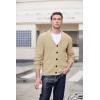 COOFANDY Men’s Shawl Collar Cardigan Sweater Slim Fit Cable Knit Button up Sweater with Pockets(Khaki)