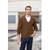 COOFANDY Men’s Shawl Collar Cardigan Sweater Slim Fit Cable Knit Button up Sweater with Pockets(Light Caramel)