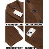 COOFANDY Men’s Shawl Collar Cardigan Sweater Slim Fit Cable Knit Button up Sweater with Pockets(Light Caramel)