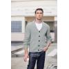 COOFANDY Men’s Shawl Collar Cardigan Sweater Slim Fit Cable Knit Button up Sweater with Pockets(Light Grey)