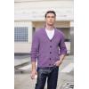 COOFANDY Men’s Shawl Collar Cardigan Sweater Slim Fit Cable Knit Button up Sweater with Pockets(Purple)