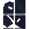 COOFANDY Men’s Shawl Collar Cardigan Sweater Slim Fit Cable Knit Button up Sweater with Pockets(Snorkel Blue)