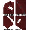 COOFANDY Men’s Shawl Collar Cardigan Sweater Slim Fit Cable Knit Button up Sweater with Pockets(Wine Red)