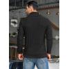 COOFANDY Men’s Shawl Collar Pullover Sweater Casual Slim Fit Button Textured Knit Sweaters(Black)