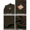 COOFANDY Men’s Shawl Collar Pullover Sweater Casual Slim Fit Button Textured Knit Sweaters(Brown)