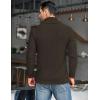COOFANDY Men’s Shawl Collar Pullover Sweater Casual Slim Fit Button Textured Knit Sweaters(Brown)