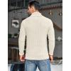 COOFANDY Men’s Shawl Collar Pullover Sweater Casual Slim Fit Button Textured Knit Sweaters(Cream)