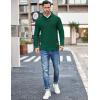 COOFANDY Men’s Shawl Collar Pullover Sweater Casual Slim Fit Button Textured Knit Sweaters(Dark Green)