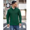 COOFANDY Men’s Shawl Collar Pullover Sweater Casual Slim Fit Button Textured Knit Sweaters(Dark Green)
