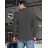 COOFANDY Men’s Shawl Collar Pullover Sweater Casual Slim Fit Button Textured Knit Sweaters(Dark Grey)
