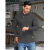 COOFANDY Men’s Shawl Collar Pullover Sweater Casual Slim Fit Button Textured Knit Sweaters(Dark Grey)