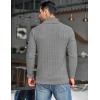 COOFANDY Men’s Shawl Collar Pullover Sweater Casual Slim Fit Button Textured Knit Sweaters(Grey)