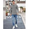 COOFANDY Men’s Shawl Collar Pullover Sweater Casual Slim Fit Button Textured Knit Sweaters(Grey)