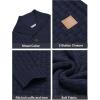 COOFANDY Men’s Shawl Collar Pullover Sweater Casual Slim Fit Button Textured Knit Sweaters(Navy Blue)