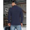 COOFANDY Men’s Shawl Collar Pullover Sweater Casual Slim Fit Button Textured Knit Sweaters(Navy Blue)