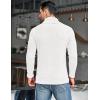 COOFANDY Men’s Shawl Collar Pullover Sweater Casual Slim Fit Button Textured Knit Sweaters(White)