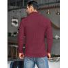COOFANDY Men’s Shawl Collar Pullover Sweater Casual Slim Fit Button Textured Knit Sweaters(Wine Red)