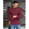 COOFANDY Men’s Shawl Collar Pullover Sweater Casual Slim Fit Button Textured Knit Sweaters(Wine Red)