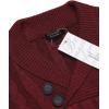 COOFANDY Men’s Shawl Collar Pullover Sweater Slim Fit Casual Button Cable Knit Sweaters(1-wine Red)