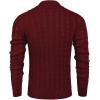 COOFANDY Men’s Shawl Collar Pullover Sweater Slim Fit Casual Button Cable Knit Sweaters(1-wine Red)