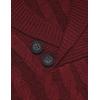 COOFANDY Men’s Shawl Collar Pullover Sweater Slim Fit Casual Button Cable Knit Sweaters(1-wine Red)
