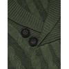 COOFANDY Men’s Shawl Collar Pullover Sweater Slim Fit Casual Button Cable Knit Sweaters(Army Green)