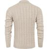 COOFANDY Men’s Shawl Collar Pullover Sweater Slim Fit Casual Button Cable Knit Sweaters(Beige)