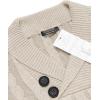 COOFANDY Men’s Shawl Collar Pullover Sweater Slim Fit Casual Button Cable Knit Sweaters(Beige)