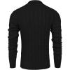 COOFANDY Men’s Shawl Collar Pullover Sweater Slim Fit Casual Button Cable Knit Sweaters(Black)