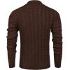 COOFANDY Men’s Shawl Collar Pullover Sweater Slim Fit Casual Button Cable Knit Sweaters(Brown)