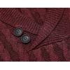 COOFANDY Men’s Shawl Collar Pullover Sweater Slim Fit Casual Button Cable Knit Sweaters(Burgundy)
