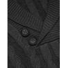 COOFANDY Men’s Shawl Collar Pullover Sweater Slim Fit Casual Button Cable Knit Sweaters(Dark Grey)
