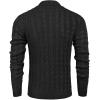 COOFANDY Men’s Shawl Collar Pullover Sweater Slim Fit Casual Button Cable Knit Sweaters(Dark Grey)