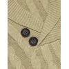 COOFANDY Men’s Shawl Collar Pullover Sweater Slim Fit Casual Button Cable Knit Sweaters(Dark Khaki)