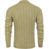 COOFANDY Men’s Shawl Collar Pullover Sweater Slim Fit Casual Button Cable Knit Sweaters(Dark Khaki)