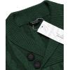 COOFANDY Men’s Shawl Collar Pullover Sweater Slim Fit Casual Button Cable Knit Sweaters(Green)