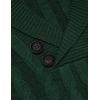COOFANDY Men’s Shawl Collar Pullover Sweater Slim Fit Casual Button Cable Knit Sweaters(Green)