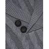 COOFANDY Men’s Shawl Collar Pullover Sweater Slim Fit Casual Button Cable Knit Sweaters(Grey)