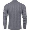 COOFANDY Men’s Shawl Collar Pullover Sweater Slim Fit Casual Button Cable Knit Sweaters(Grey)
