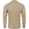COOFANDY Men’s Shawl Collar Pullover Sweater Slim Fit Casual Button Cable Knit Sweaters(Khaki)