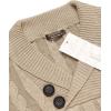 COOFANDY Men’s Shawl Collar Pullover Sweater Slim Fit Casual Button Cable Knit Sweaters(Khaki)
