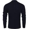 COOFANDY Men’s Shawl Collar Pullover Sweater Slim Fit Casual Button Cable Knit Sweaters(Navy Blue)