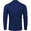 COOFANDY Men’s Shawl Collar Pullover Sweater Slim Fit Casual Button Cable Knit Sweaters(Royal Blue)