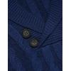 COOFANDY Men’s Shawl Collar Pullover Sweater Slim Fit Casual Button Cable Knit Sweaters(Royal Blue)
