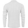COOFANDY Men’s Shawl Collar Pullover Sweater Slim Fit Casual Button Cable Knit Sweaters(White)