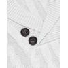 COOFANDY Men’s Shawl Collar Pullover Sweater Slim Fit Casual Button Cable Knit Sweaters(White)