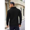 COOFANDY Men’s Shawl Collar Sweaters V-Neck Relaxed Fit Cable Pullovers(Black)