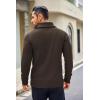 COOFANDY Men’s Shawl Collar Sweaters V-Neck Relaxed Fit Cable Pullovers(Brown)